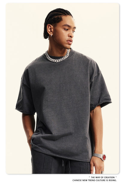 Washed Heavyweight Short Sleeve T-Shirt & Short Sweatpants Setup WN6167