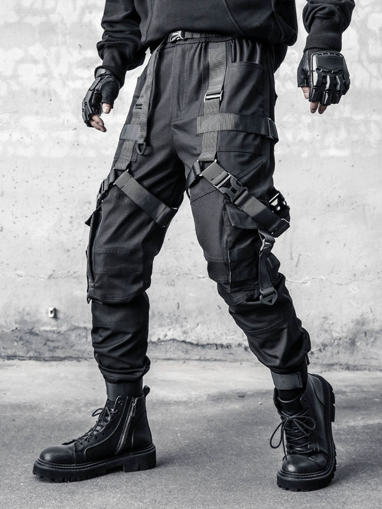 Metal Buckle Strap Cuffed Cargo Pants WN22337