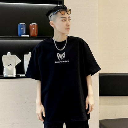 Rhinestone Butterfly Design Short Sleeve T-Shirt WN20701