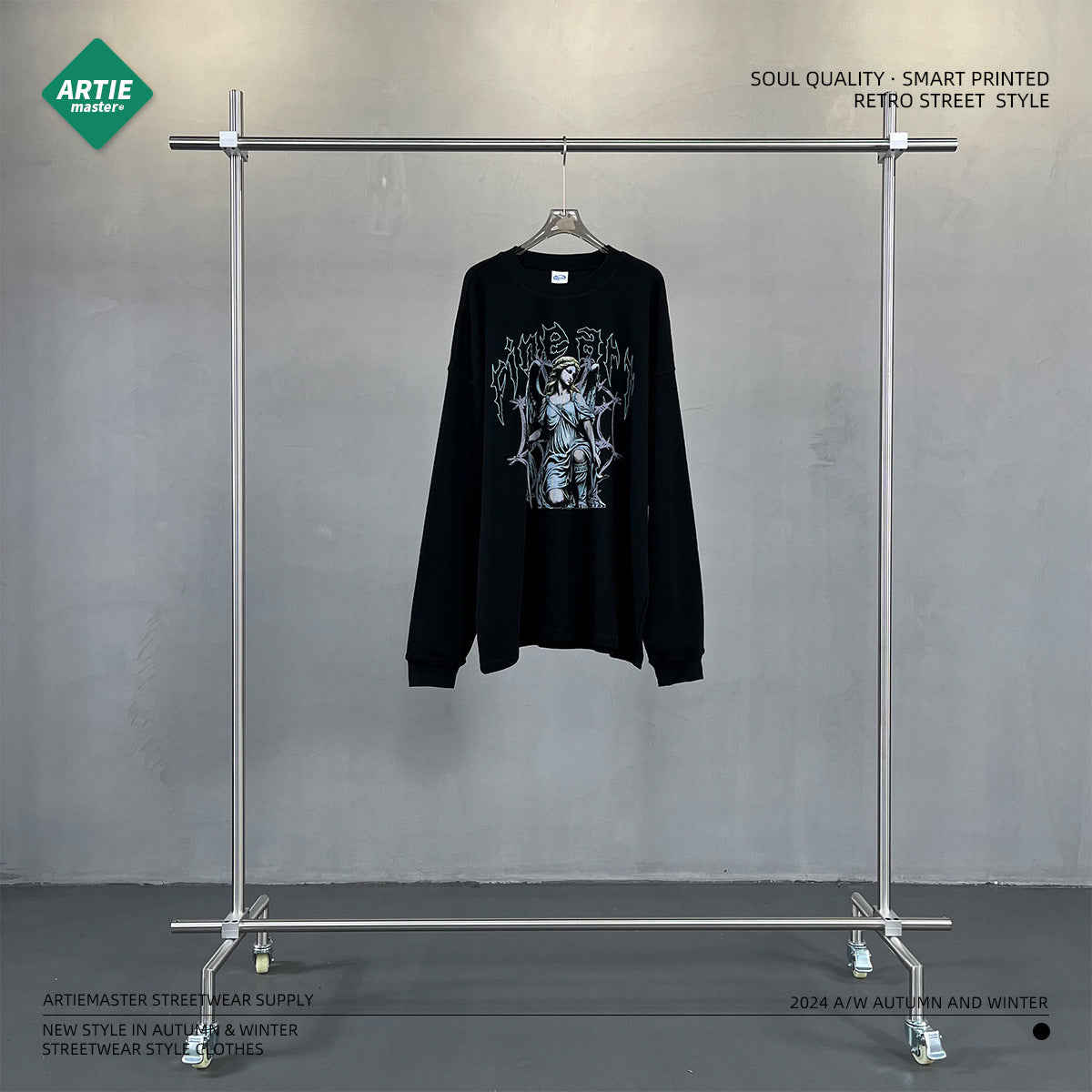 Digital Print Round Neck Long Sleeve T-Shirt WN10006