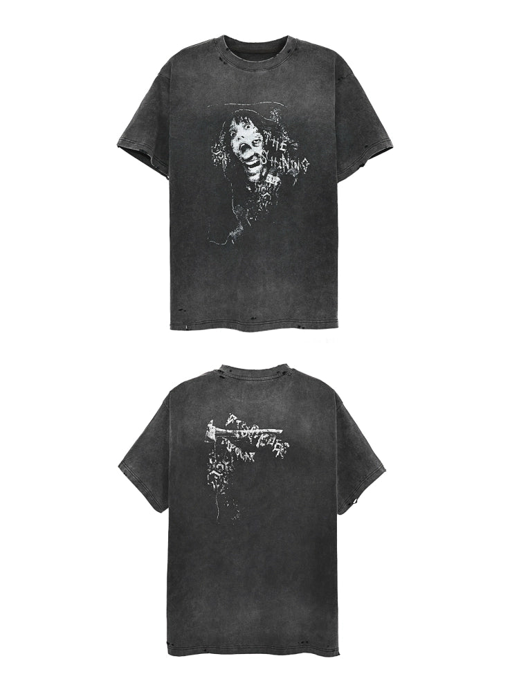 Digital Print Washed Short Sleeve T-Shirt WN20850