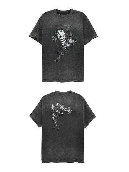 Digital Print Washed Short Sleeve T-Shirt WN20850