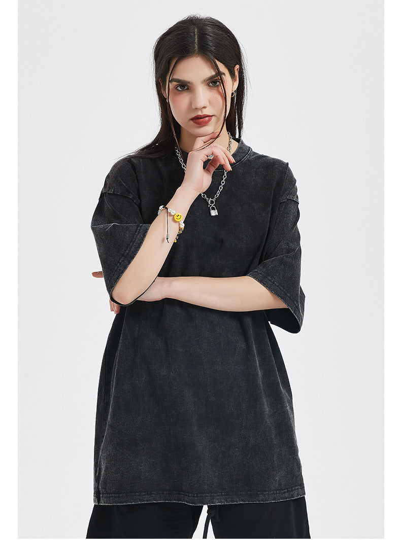 Vintage Dyed Oversize Short-sleeve T-shirt & Vintage Dyed Short Sweatpants Setup WN6631