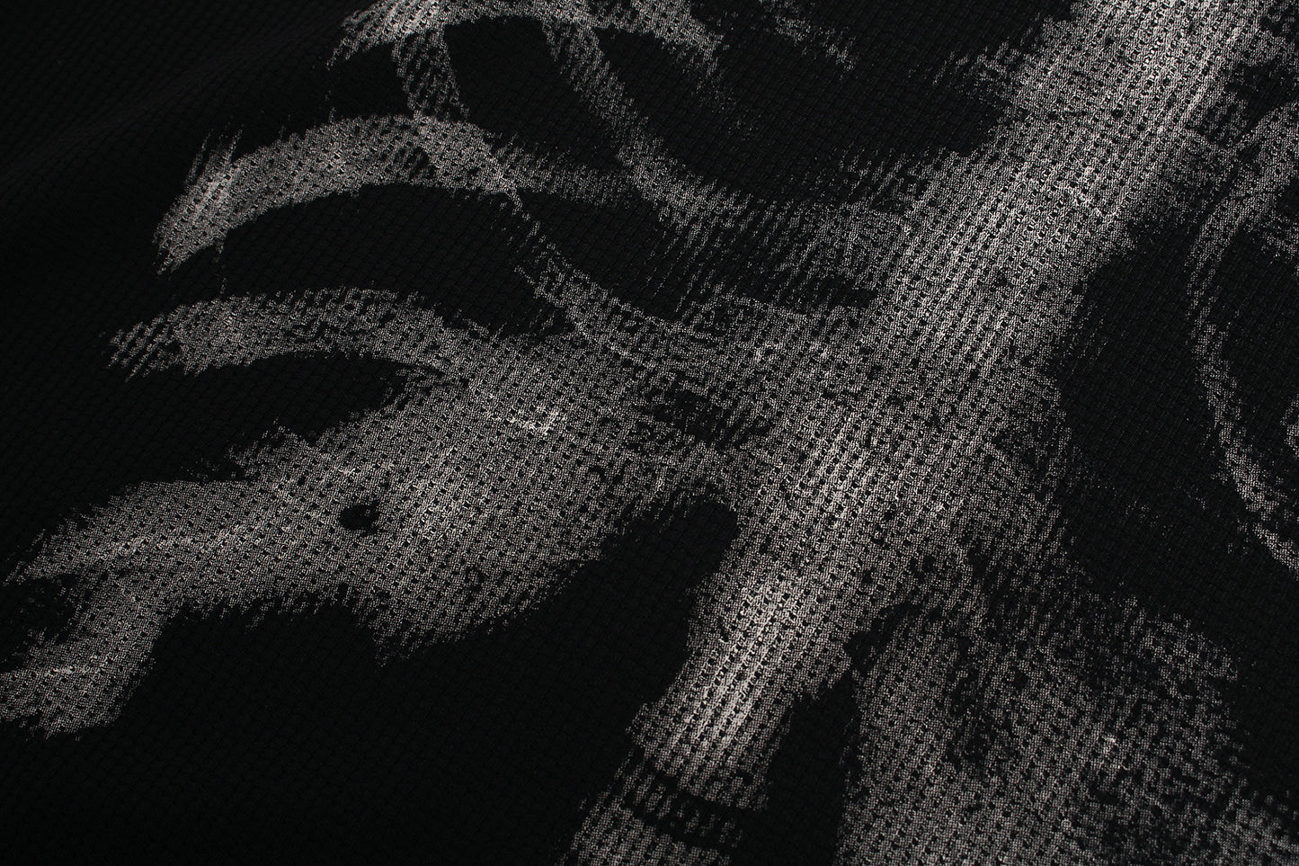 Skeleton Print Waffle Long Sleeve T-Shirt WN25476