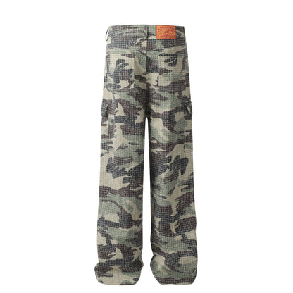 Camouflage Wide-Leg Cargo Pants WN11283