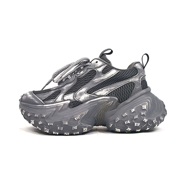 Washed Mesh Chunky Sole Dad Sneakers WN20790