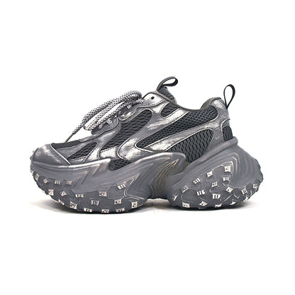 Washed Mesh Chunky Sole Dad Sneakers WN20790