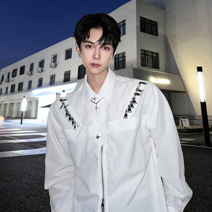 Chain Zipper Long Sleeve Shirt WN25051
