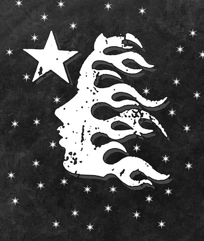 Washed Star Flame Face Print Short Sleeve T-Shirt WN26935