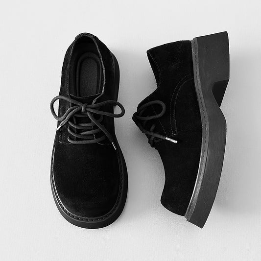 Suede Lace Up Thick Sole Shoes WN24509