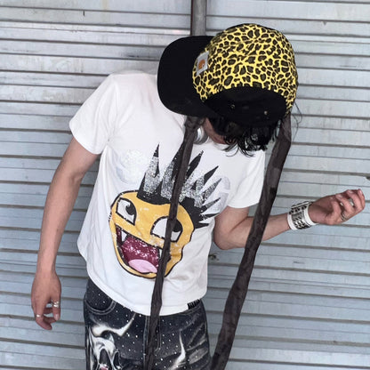 Illustration Letter Print Short Sleeve T-Shirt WN27384