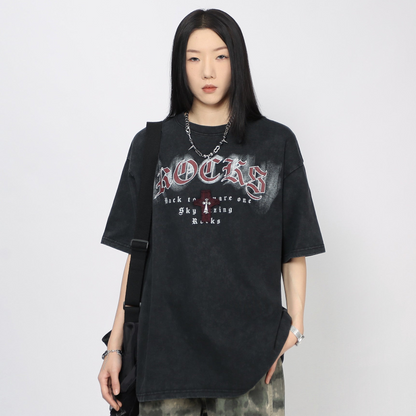 Damage Cross Graphic Design Short Sleeve T-Shirt WN24451