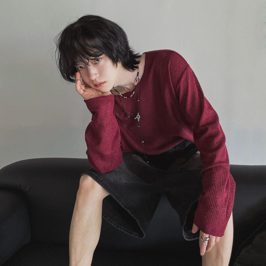 Sheer Oversize Long Sleeve T-Shirt WN20314