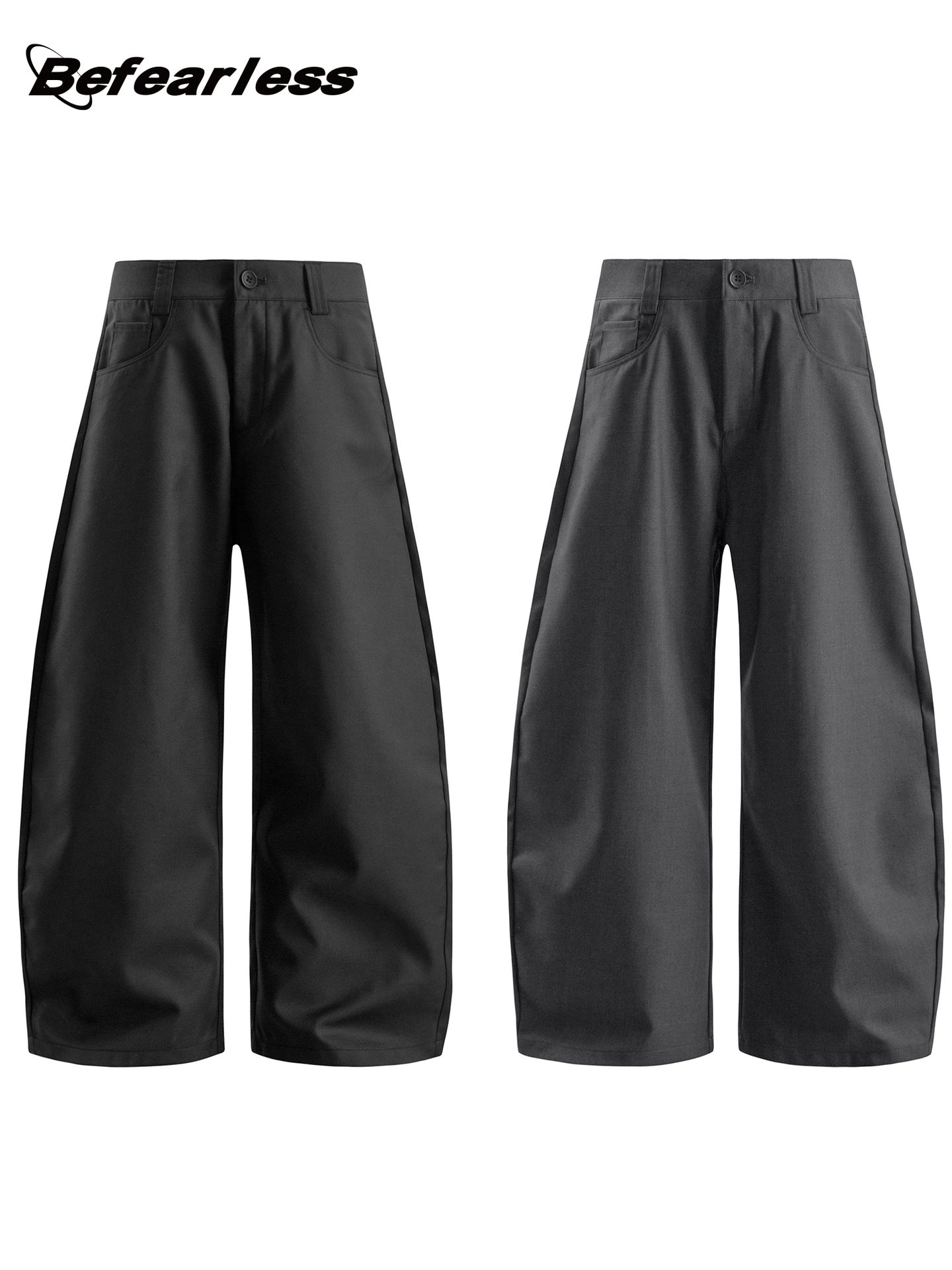 Draped Curved-Leg Wide Leg Trousers WN26325