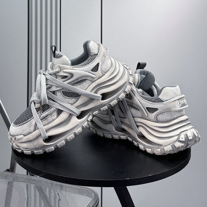 Chunky Platform Mesh Lace-Up Sneakers WN24835