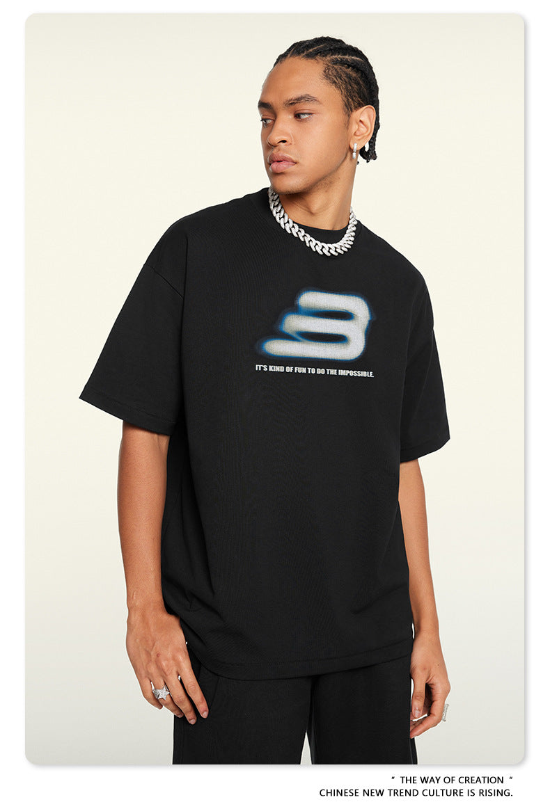 Oversize Print Short Sleeve T-Shirt WN7828