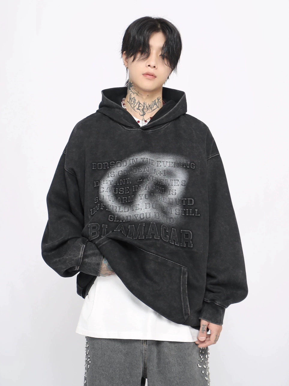 Oversize Letter Design Hoodie WN8734