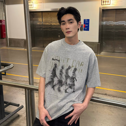Character Print Oversize Short Sleeve T-Shirt WN25228