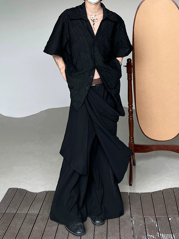 Irregular Patchwork Wide Leg Trousers WN20024