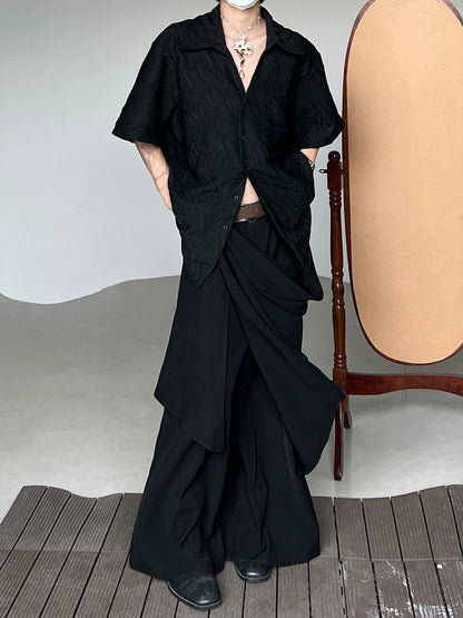 Irregular Patchwork Wide Leg Trousers WN20024