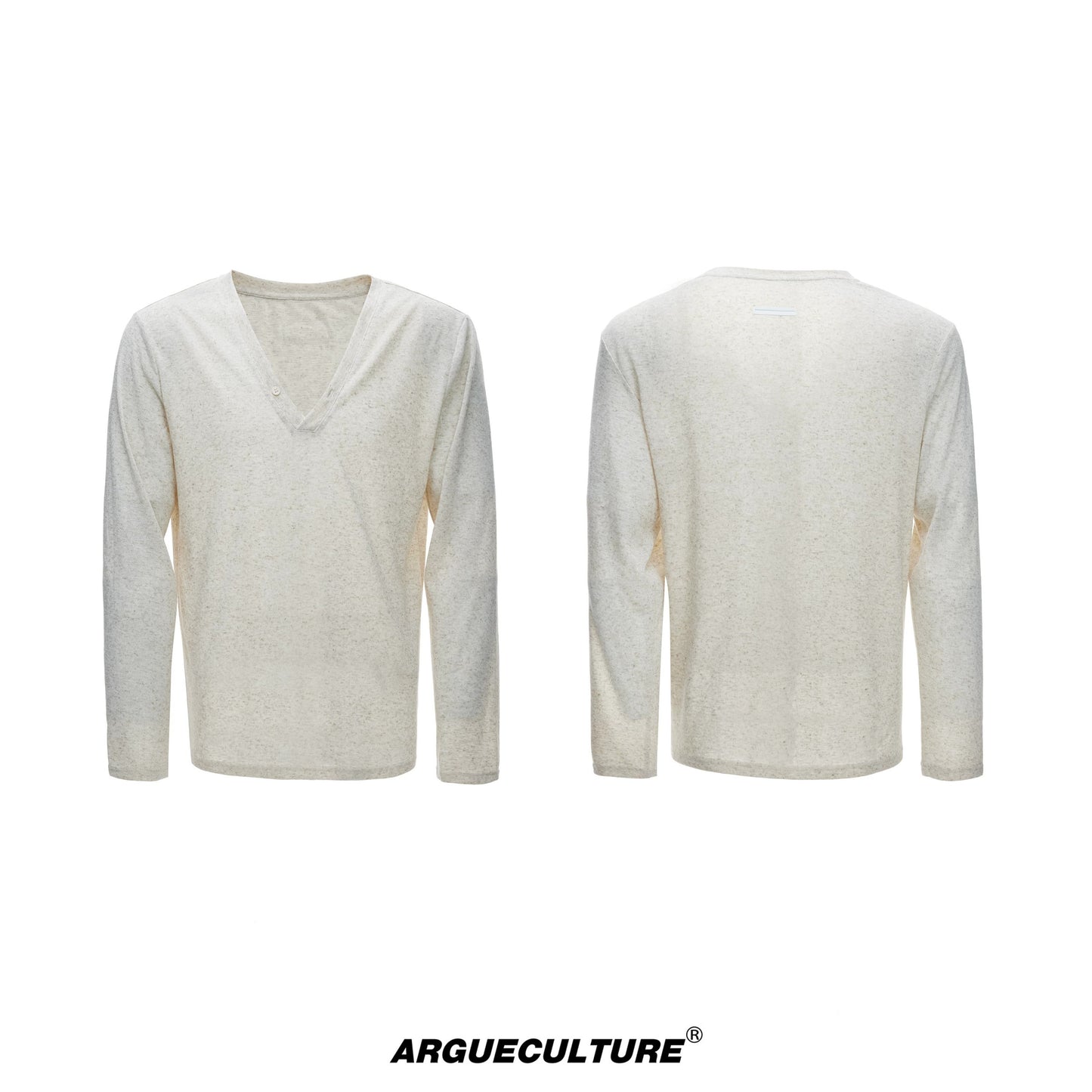 Deep V-Neck Breathable Oversize Long Sleeve T-Shirt WN27011