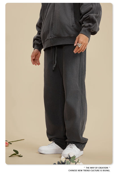 Washed Heavyweight Straight Leg Sweatpants WN6019