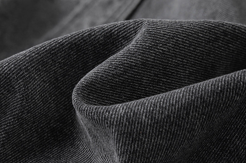 Washed Short Zipper Denim Jacket WN11291