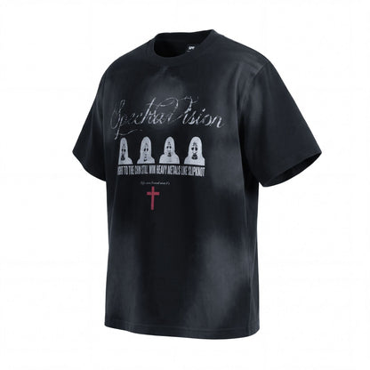 Washed Graphic Print Short Sleeve T-Shirt WN25744