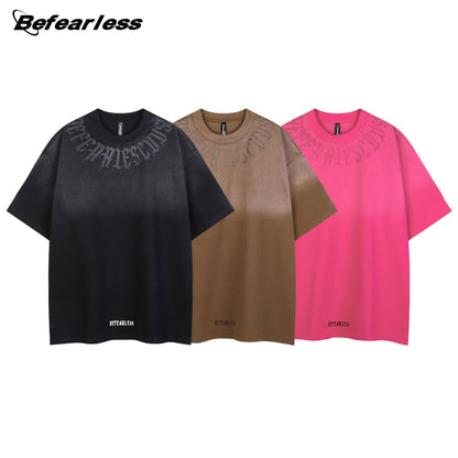 Gothic Letter Print Short Sleeve T-Shirt WN26281