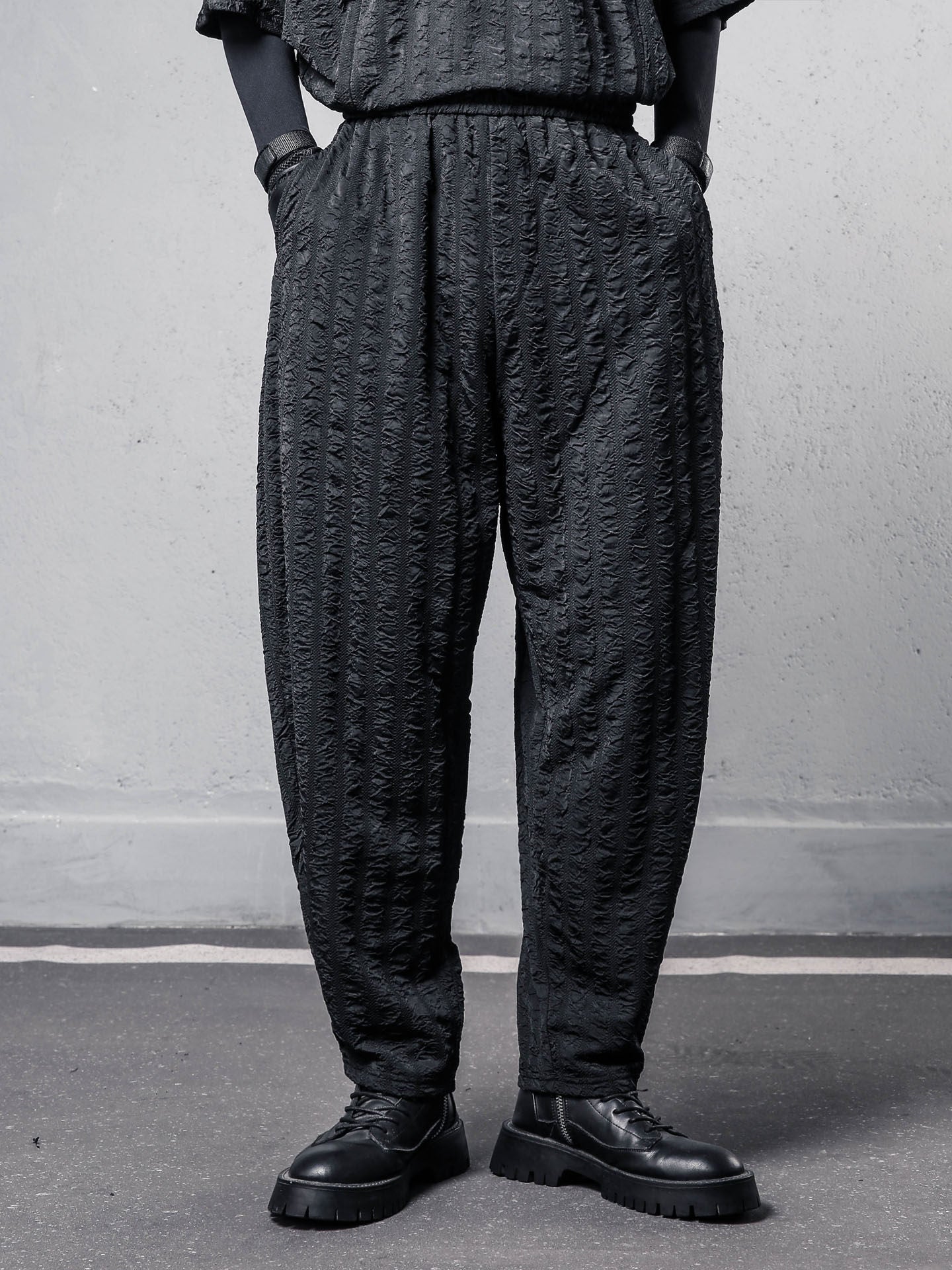 Texture Draped Harem Pants WN22541