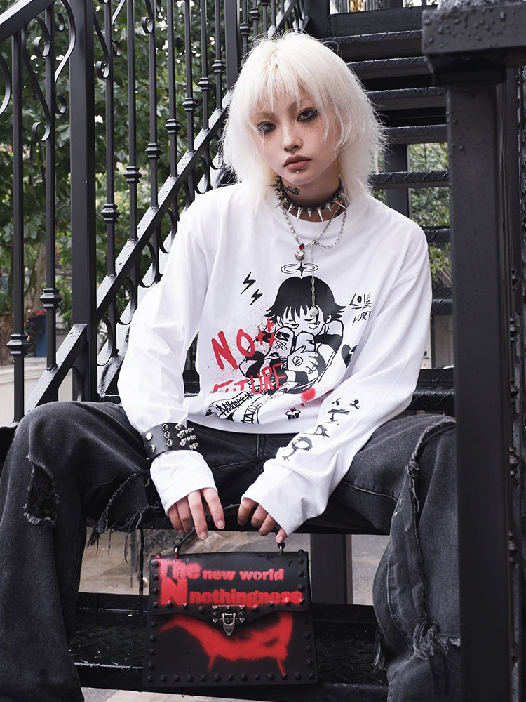Anime-Inspired Oversize Long Sleeve T-Shirt WN15978
