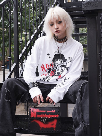 Anime-Inspired Oversize Long Sleeve T-Shirt WN15978
