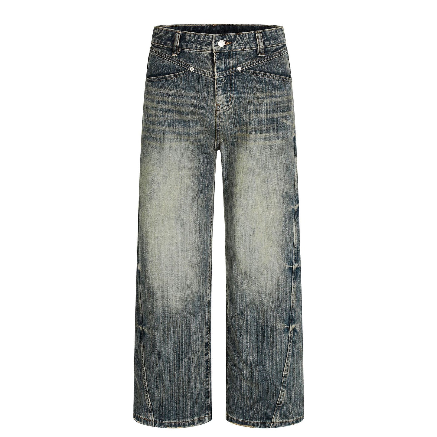 Fade Washed Straight Denim Jeans WN25940