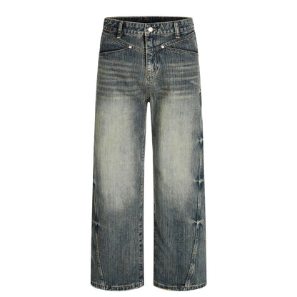Fade Washed Straight Denim Jeans WN25940