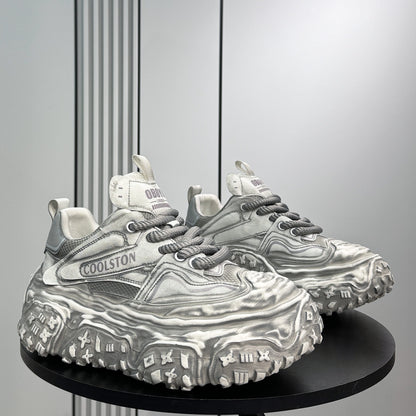 Washed Platform Chunky Sole Sneakers WN24642