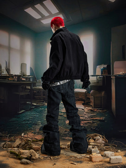 Coated Hand-Rub Long Flare Denim Jeans WN20584