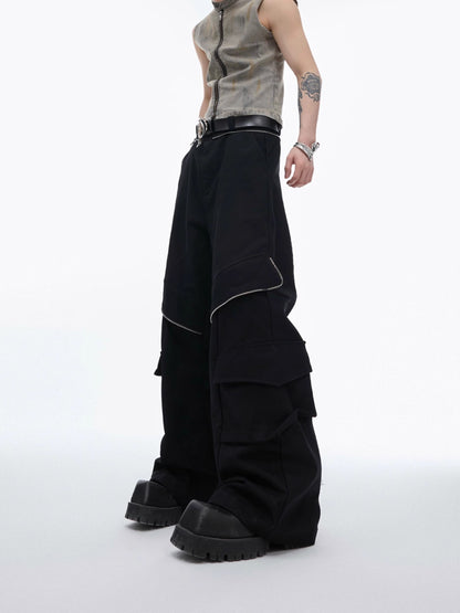 Metal Zipper Design Cargo Pants WN6479