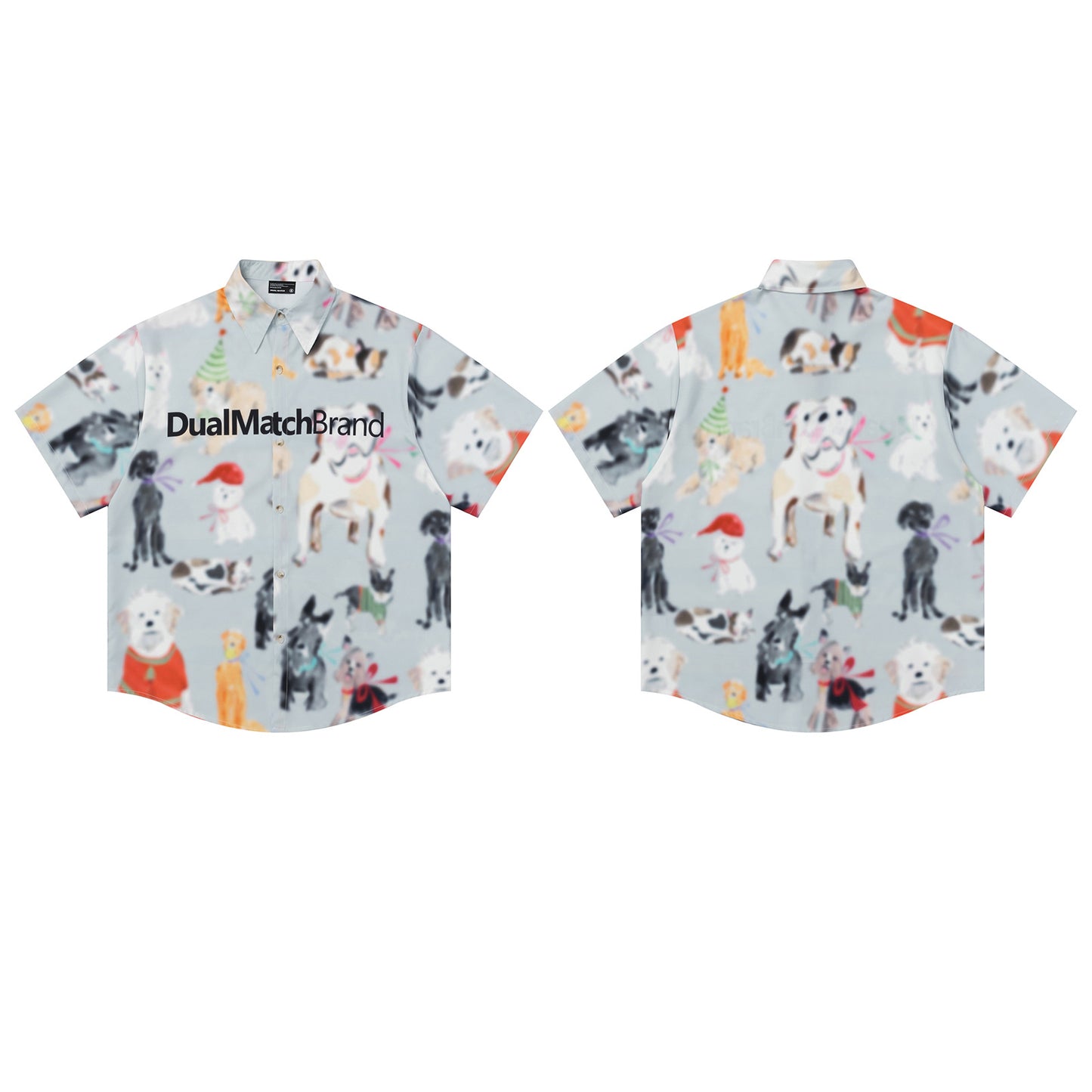 Dog All-Over Print Oversize Short Sleeve Shirt WN26858