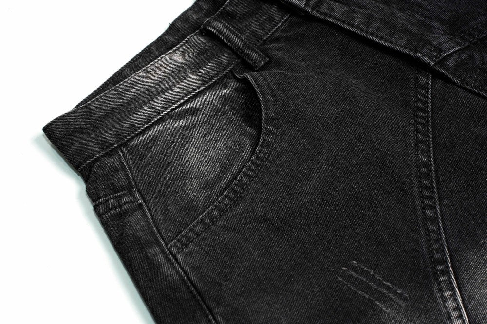 Gradient Deconstruction Raw-Hem Wide Leg Denim Jeans WN27918