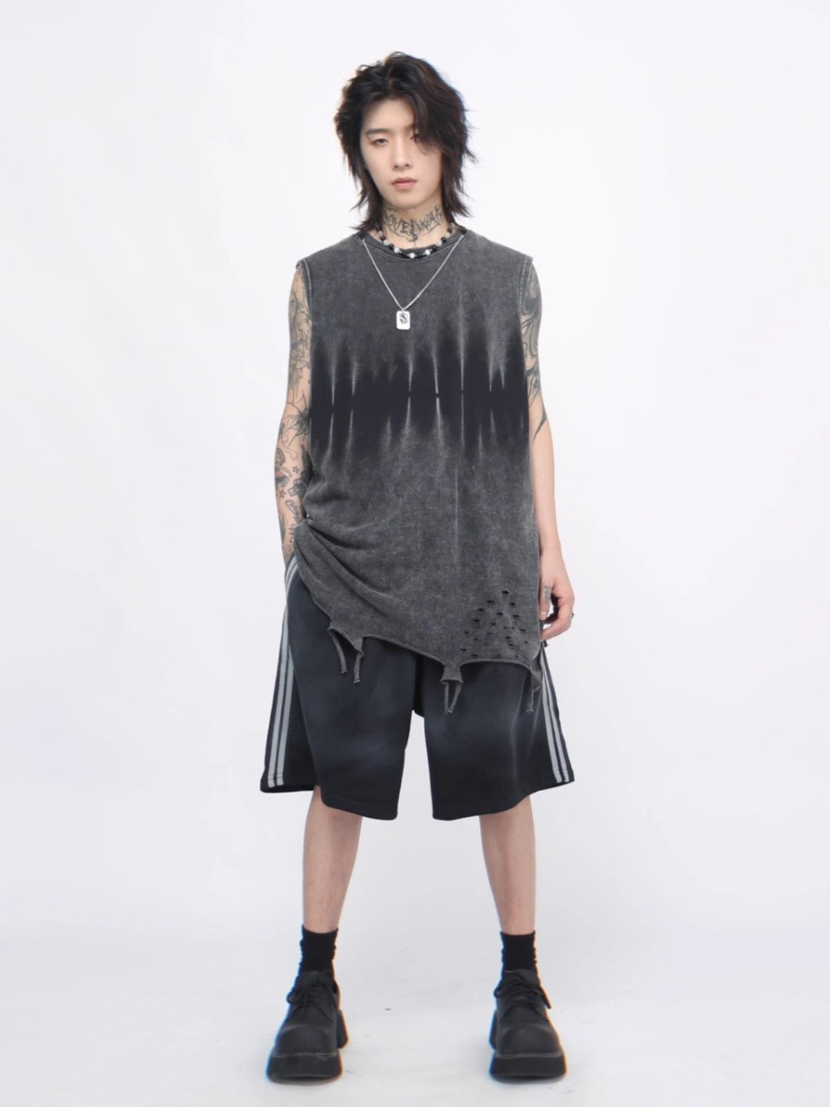 Tie Dyed Washed Sleeveless T-shirt WN6563