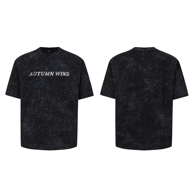 Metal Design Shoulder-Pad Short Sleeve T-Shirt WN20337