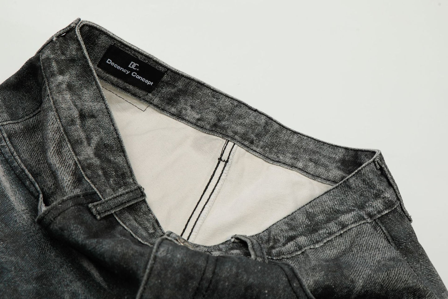 Washed Whisker Straight Denim Jeans WN26074