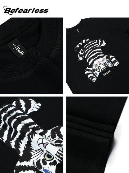 Cat Graphic Short Sleeve T-Shirt WN26243