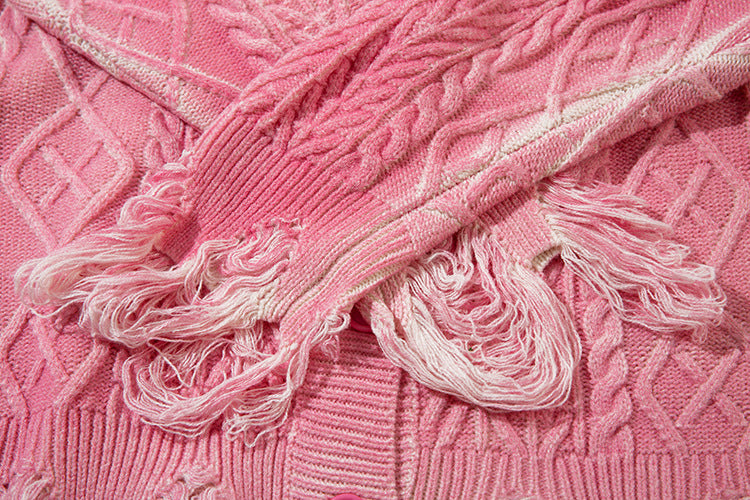 Damage Hem Knit Cardigan WN11418