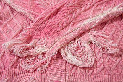 Damage Hem Knit Cardigan WN11418