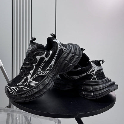 Mesh Panel Platform Chunky Sole Sneakers WN24700