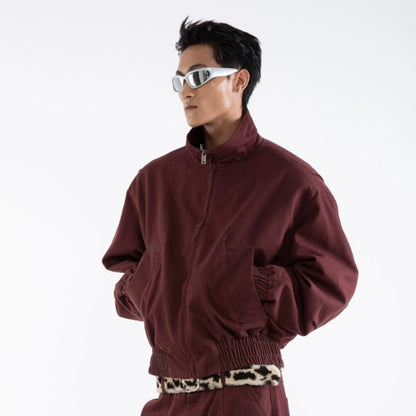 Stand Neck Zipper Short Jacket & Cargo Pants Setup WN20651