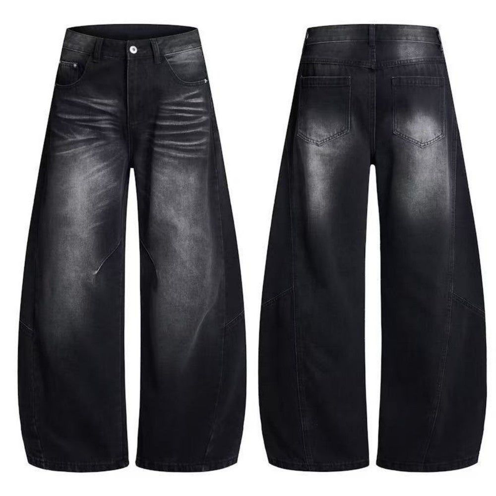 Washed Drape Wide Leg Denim Jeans WN27932