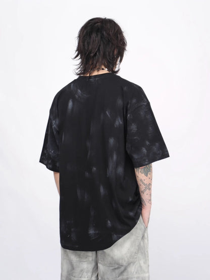 Graffiti Spray Print Oversize Short Sleeve T-shirt WN6549