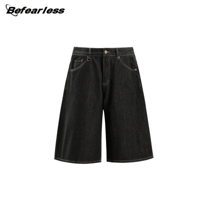 Raw Denim Wide Leg Half Jeans WN26405